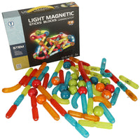 Happy Bunny STEM Magnetic Light Up Stick Blocks - 3 Sizes
