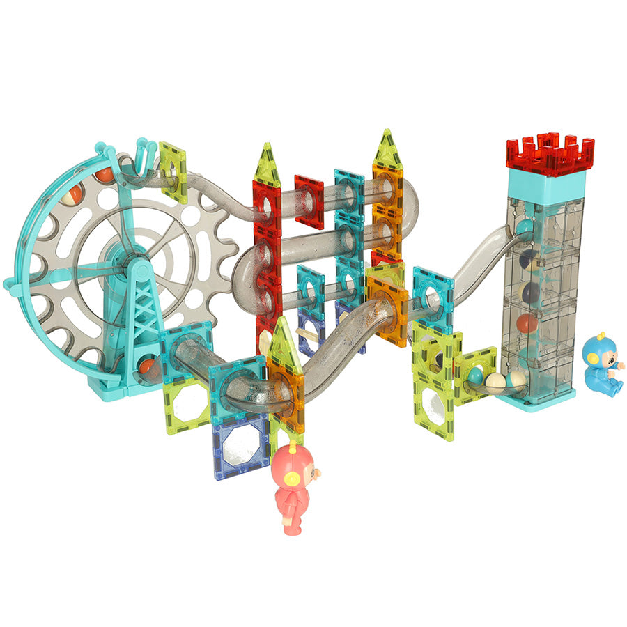 Happy Bunny STEM Magnetic Marble Run Blocks With Music - 118 pcs