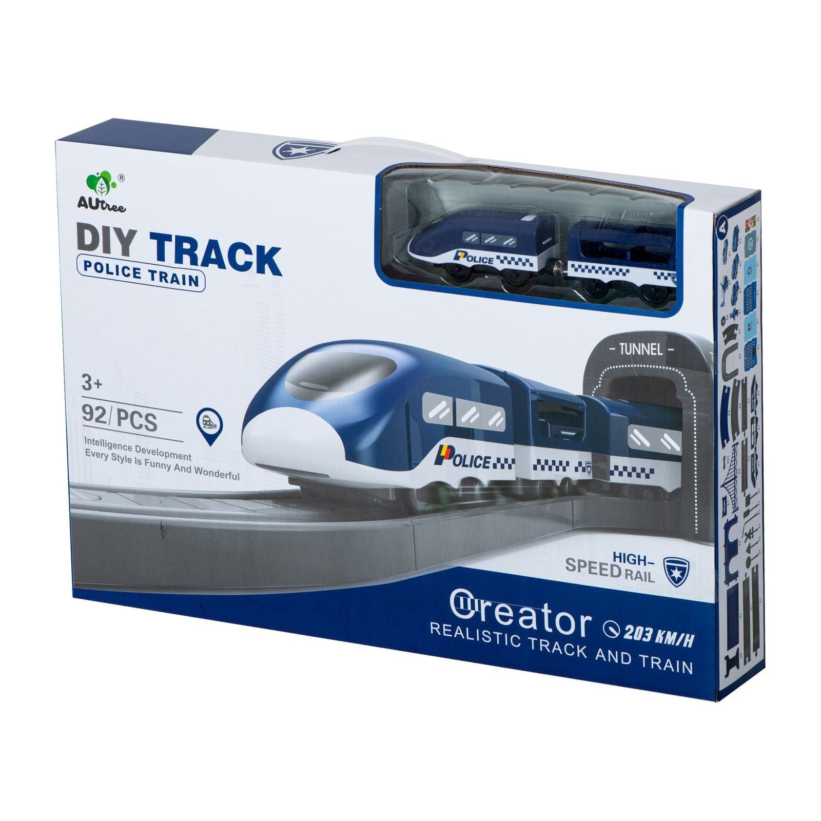 Happy Bunny Electric Train Police Set - 92 pcs