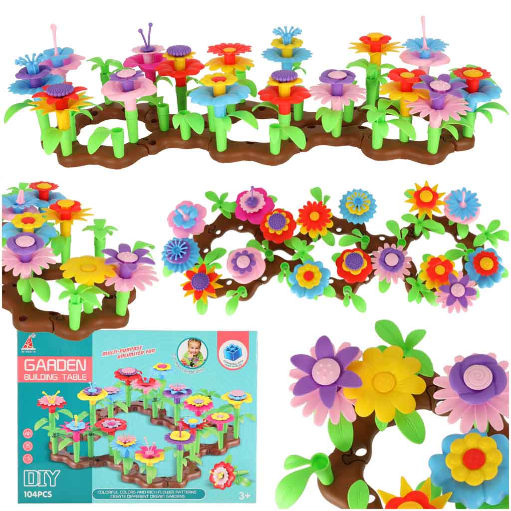 Happy Bunny Garden DIY Flower Building Blocks - 104 pcs