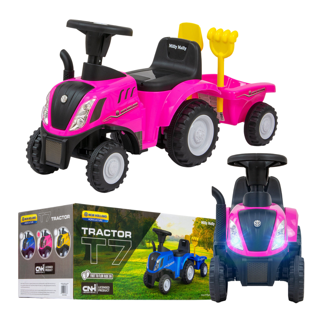 Milly Mally New Holland Tractor With A Trailer - Pink