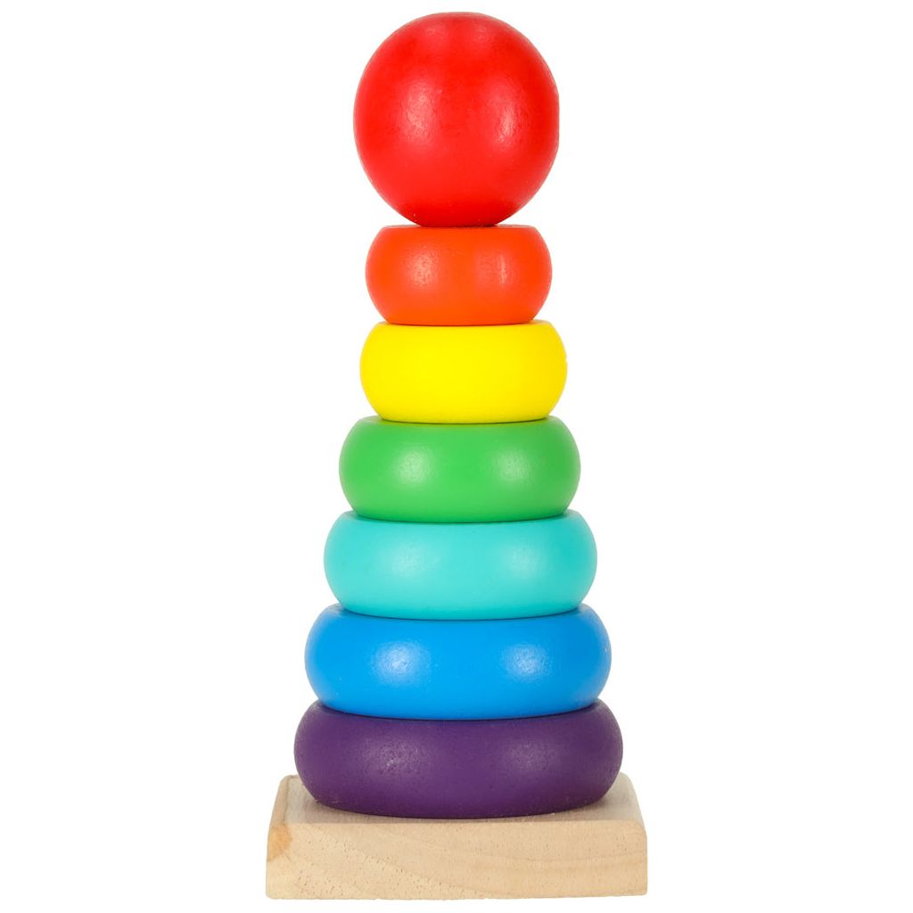 Happy Bunny Small Rainbow Pyramid Wooden Sorter