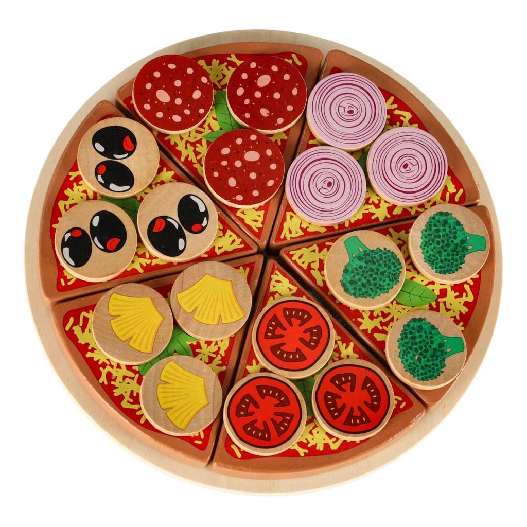 Happy Bunny Houten Pizza Met Accessoires 20cm