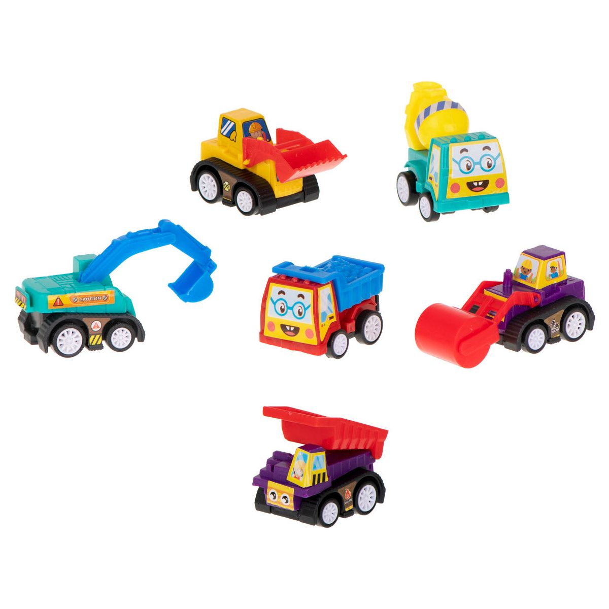 Happy Bunny Construction Cars 6pcs