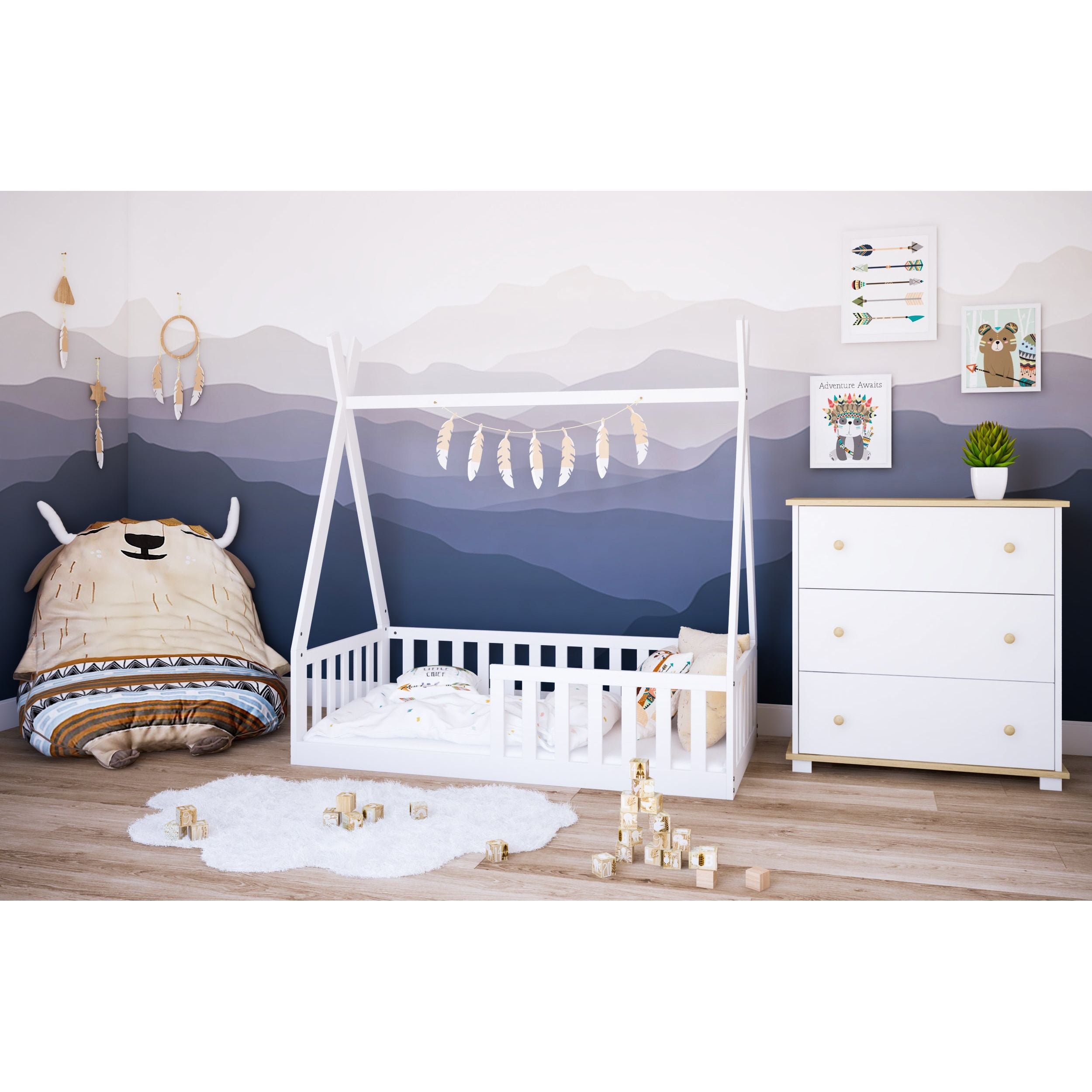 Tipi Montessori Kids Bed - 2 Colours