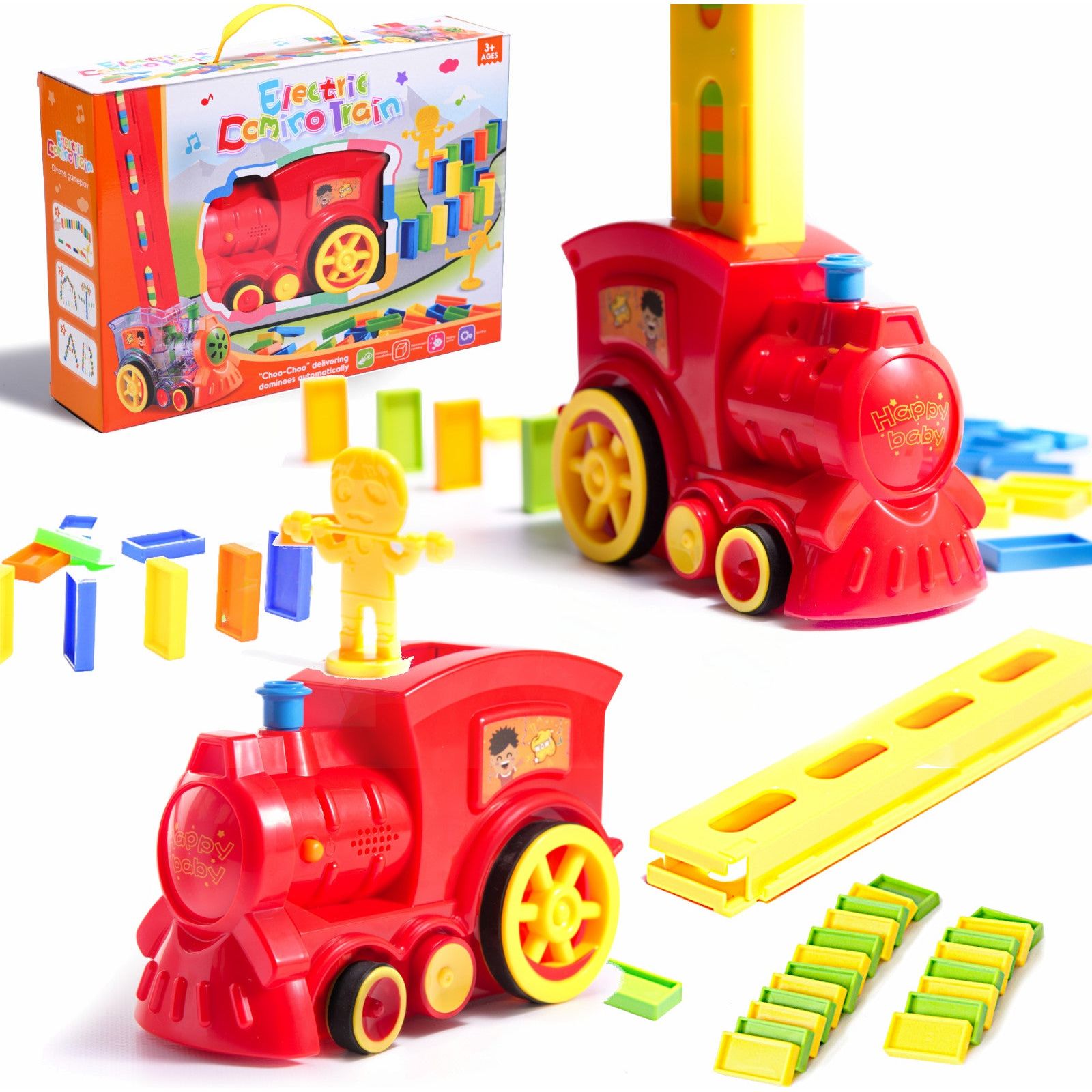 Train Domino Happy Bunny - 80 mcx - Rouge