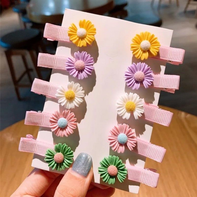 Hair Clips Daisies 10-pack