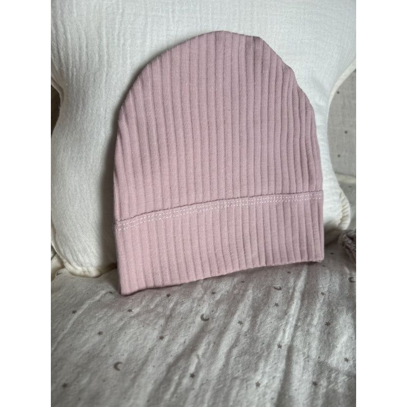 Lilly Bean Hat - Ribbed Pink Cotton