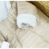 Babylove Baby Quilted Winter Jumpsuit  With Fur | Beige