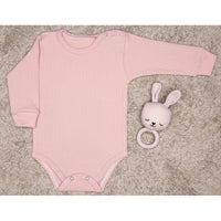 Lilly Bean Long Sleeve Ribbed Bodysuit - Pink