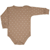 Lilly Bean Long Sleeve Bodysuit - Brown Polka Dots
