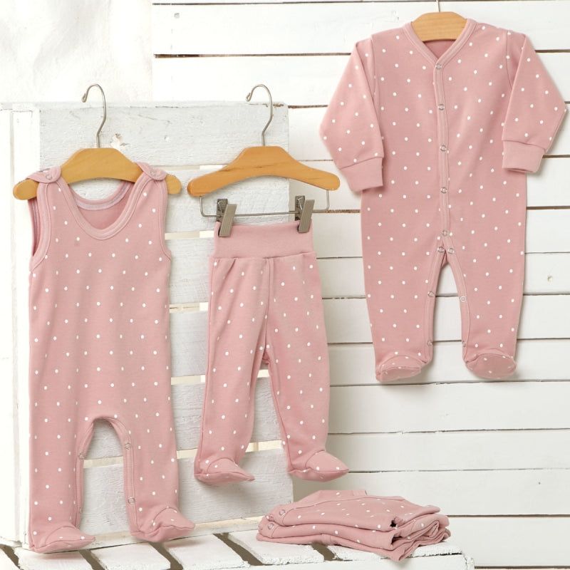 Lilly Bean Long Sleeve Bodysuit - Pink Dots