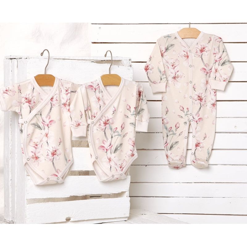 Lilly Bean Side Snap Long Sleeve Bodysuit - Magnolia Flower