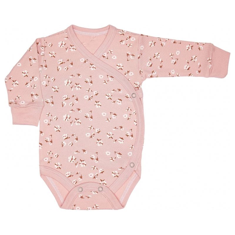 Lilly Bean Side Snap Lange Mouw Bodysuit - Katoen op Roze