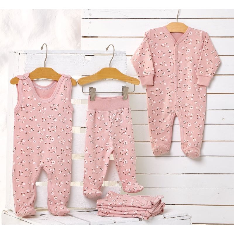 Lilly Bean Side Snap Lange Mouw Bodysuit - Katoen op Roze