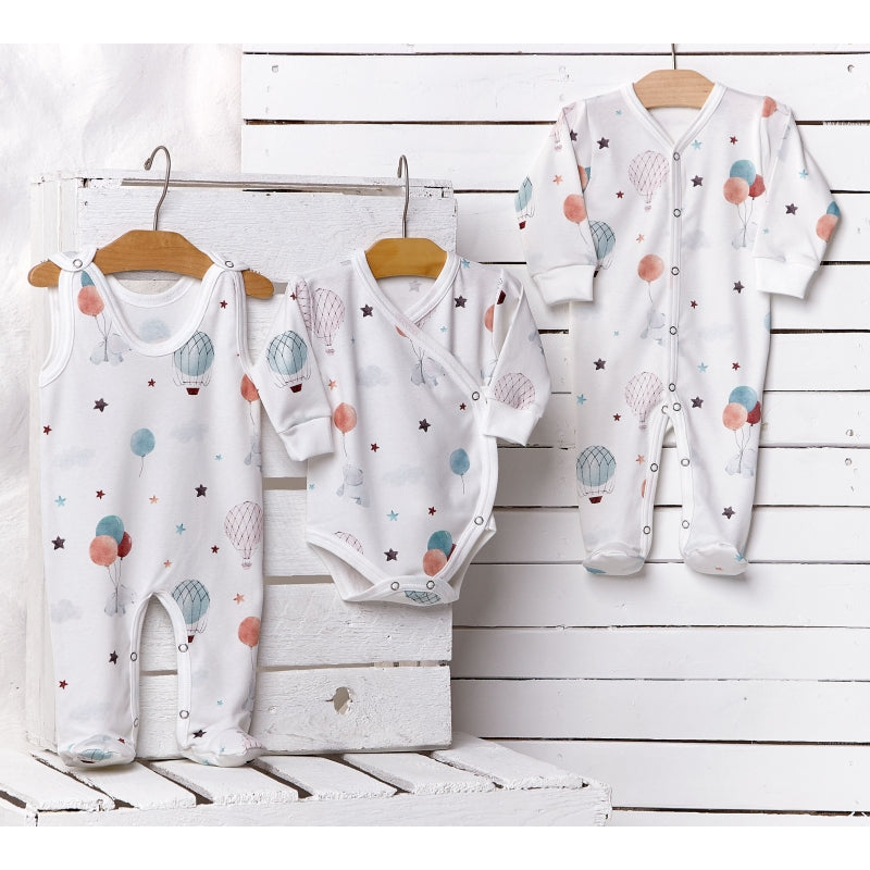 Lilly Bean Side Snap Long Sleeve Bodysuit - Baloon Ride