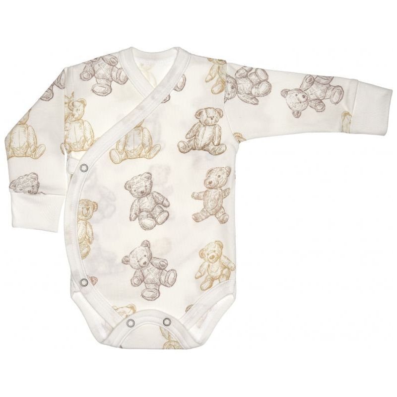 Lilly Bean Zij-drukknoop Lange Mouw Bodysuit - Teddybeer