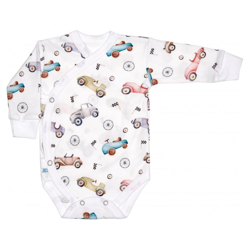 Lilly Bean Side Snap Long Sleeve Bodysuit - Vintage Cars