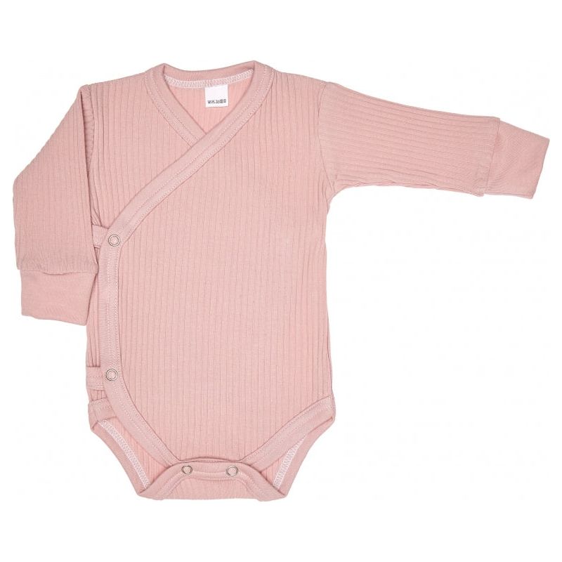 Lilly Bean Side Snap Long Sleeve Ribbed Bodysuit - Pink