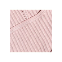 Lilly Bean Side Snap Long Sleeve Ribbed Bodysuit - Pink