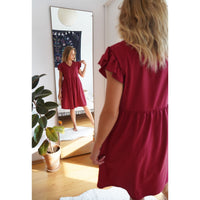 Babylove Pregnancy & Nursing Nightgown | Deep Red