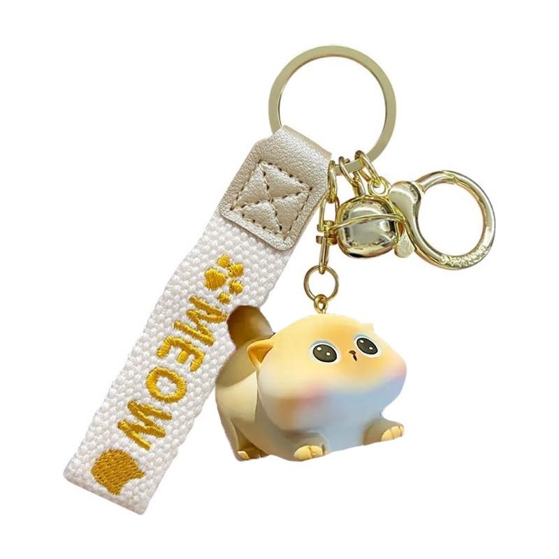 Keychain Cute Bag Charm - Meow Cream Cat