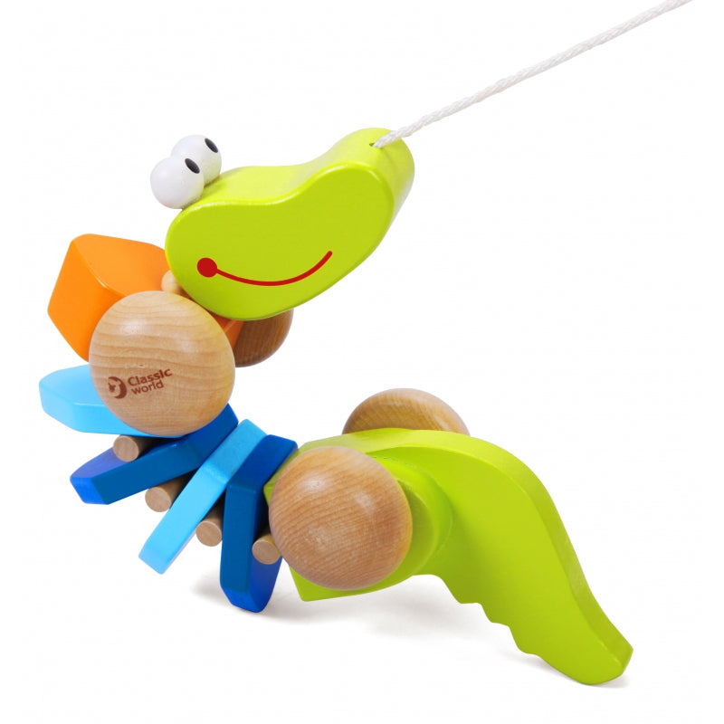 Classic Would Wooden Pull Toy - Crocodile