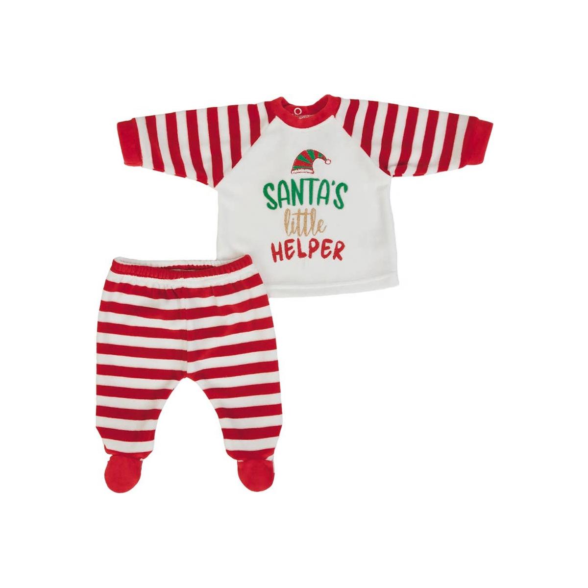 Santa's Little Helper Set ( t-shirt long sleeve + pants) - 3-6 months