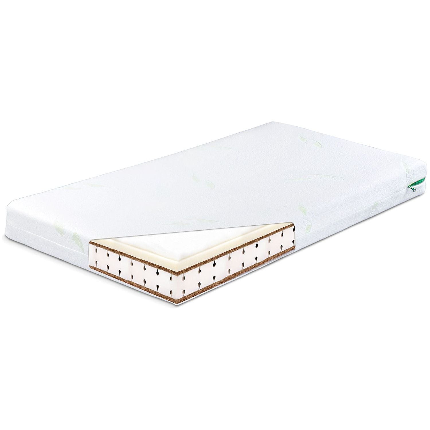 Sensillo Aloe Vera Memory Foam-Coconut Cot Mattress 140x70 cm 12cm thickness