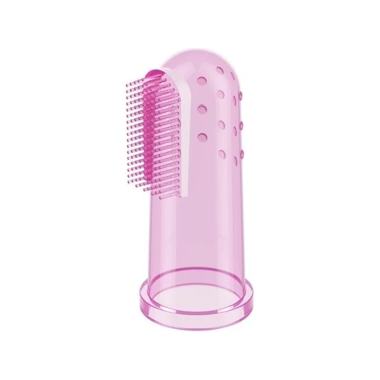 Babyono Silicone Finger Baby Toothbrush - Pink