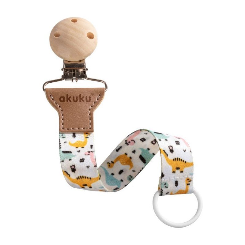 Akuku Soother Clip Ribbon - Dinosaurs