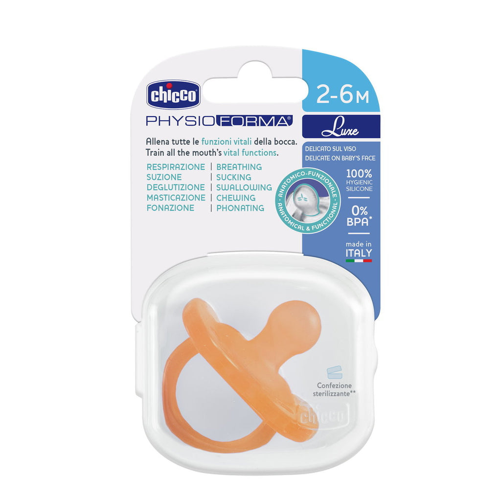 Chicco Physio Luxe Soother 1 pack 2-6 months - 3 Colours