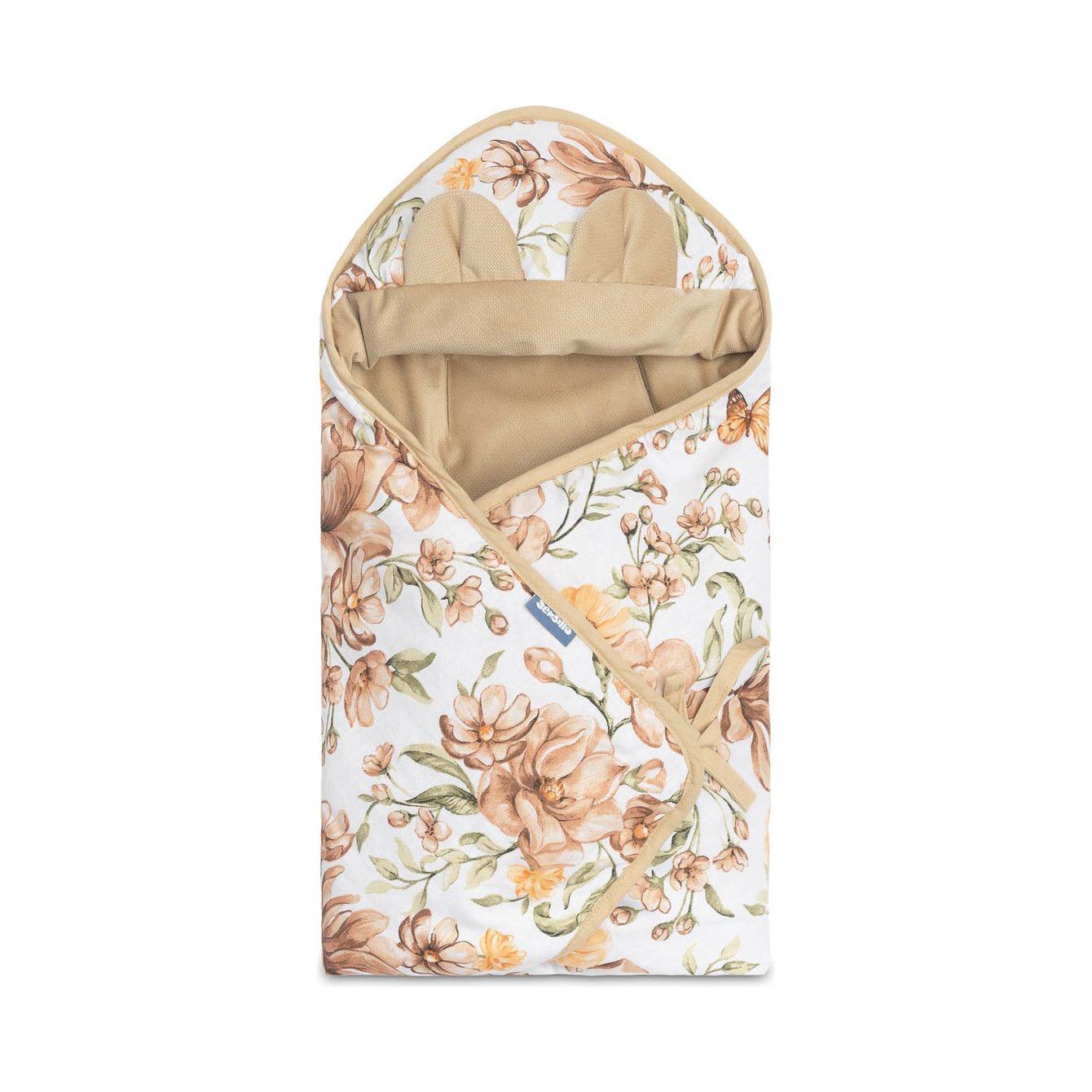 Sensillo Velvet Car Seat Swaddle - Cream Flowers