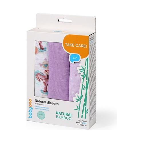 Babyono Bamboo Muslin Squares 3-Pack - Purple