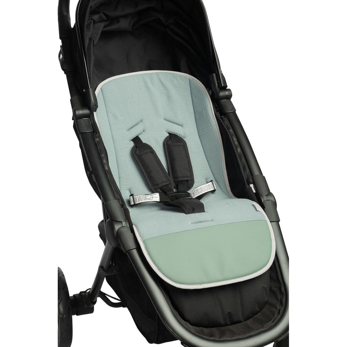 Sensillo Muslin Stroller Liner - Green Hedgehogs