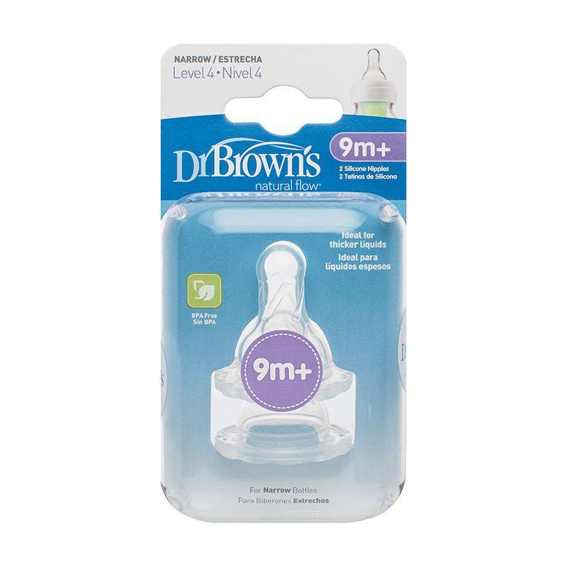 Dr. Brown's Narrow-Neck Level 4 Natural Flow-spenen 6M+, 2-pack