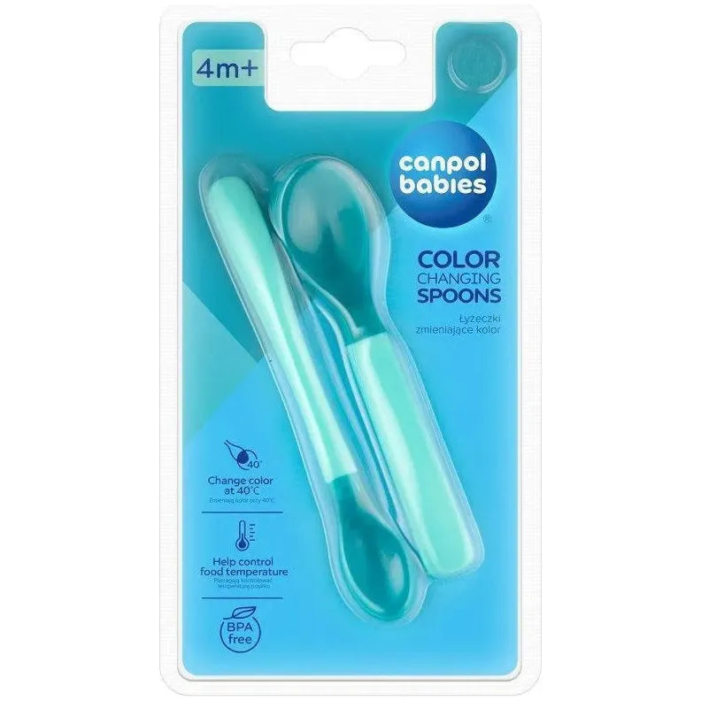 Canpol Babies Color Changing Spoons-Temperature 2 pcs - Blue