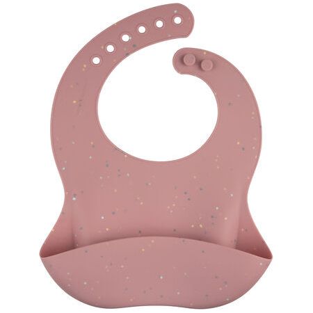 Canpol Silicone Bib with Pocket  - Pink Confetti