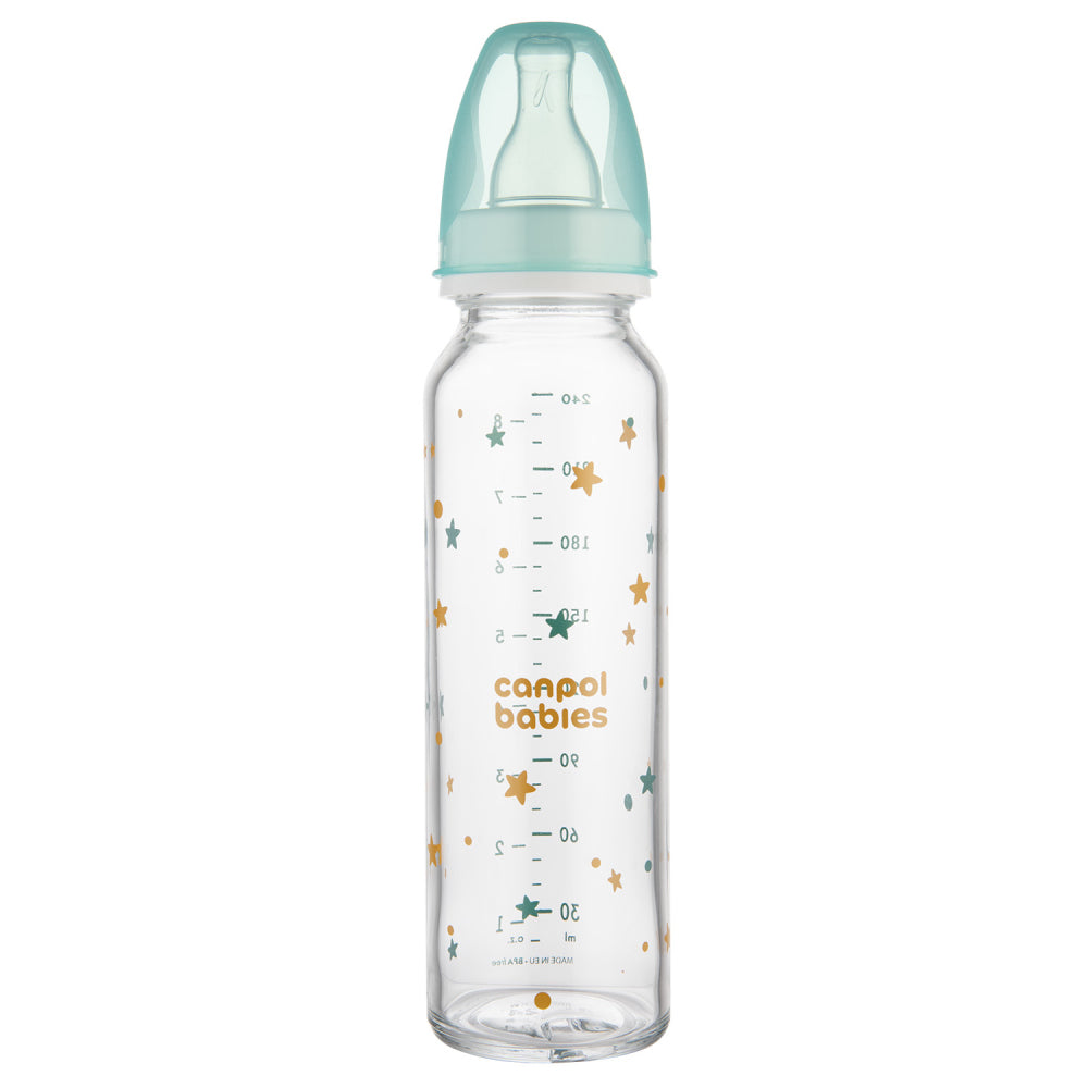 Canpol Babies Narrow Glass Bottle 240 ml - Stars