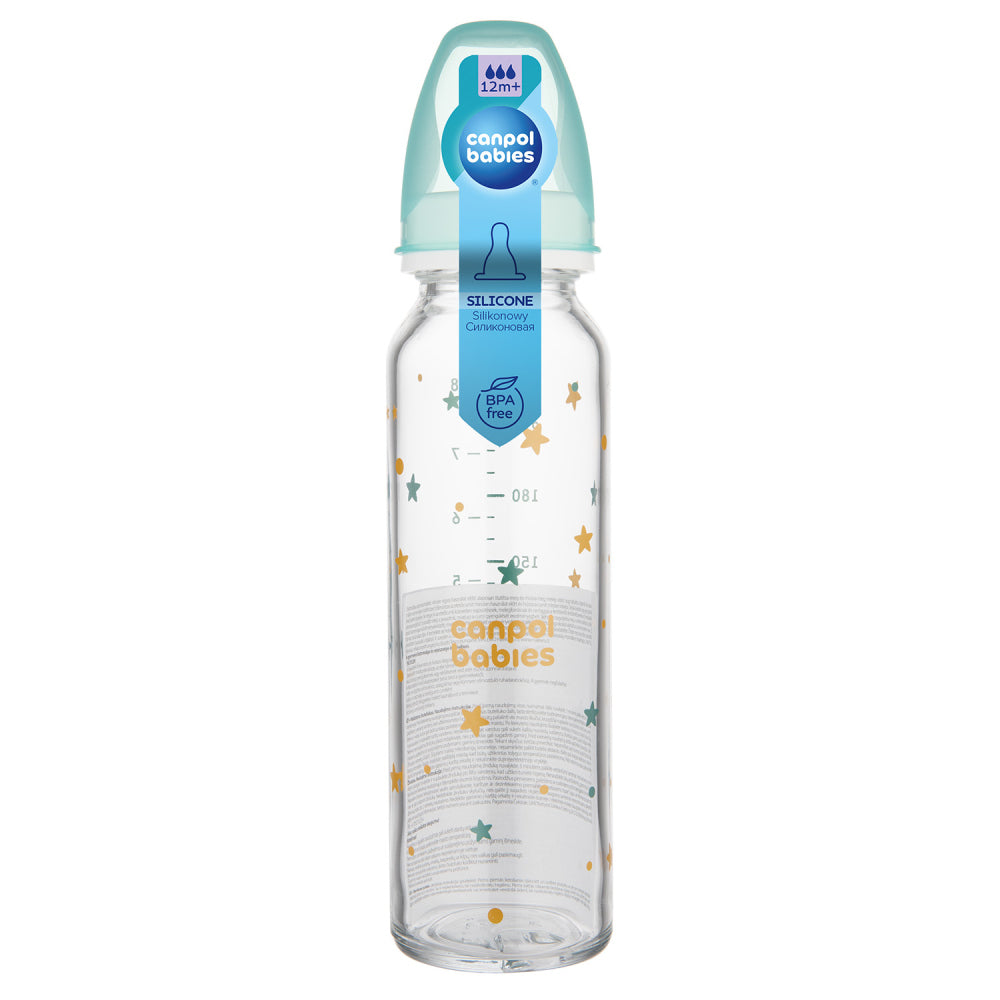 Canpol Babies Narrow Glass Bottle 240 ml - Stars