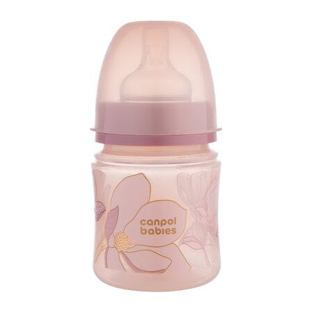 Canpol Anti-Colic Wide-Neck Bottle 120ml Gold Easy Start - Pink