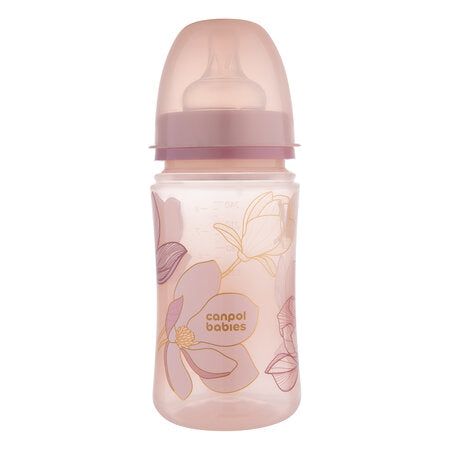 Canpol Anti-Colic Wide-Neck Bottle 240ml Gold Easy Start - Pink