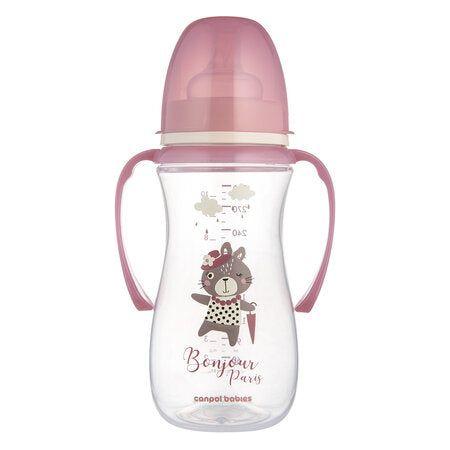 Canpol Babies Anti-colic Bottle EasyStart Bonjour Paris 300 ml  - Pink