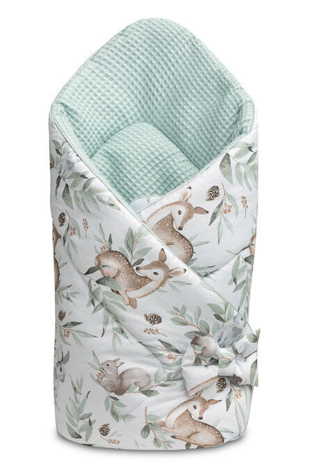 Sensillo Waffle Baby Swaddle - Mint Deer