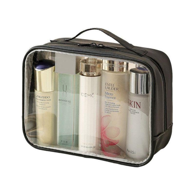 Clear Large Cosmetic Bag - Black