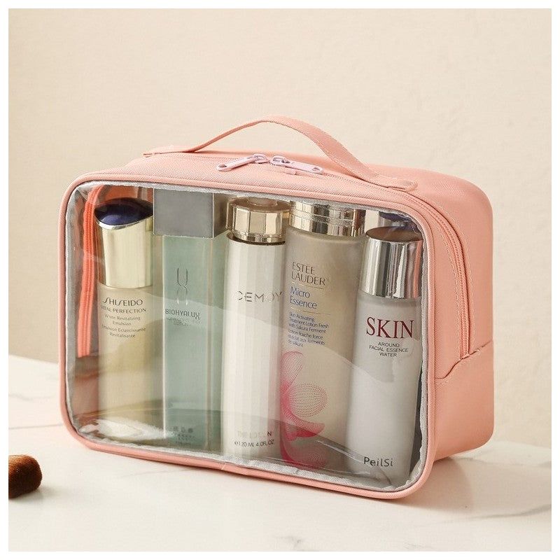 Clear Large Cosmetic Bag - Peach