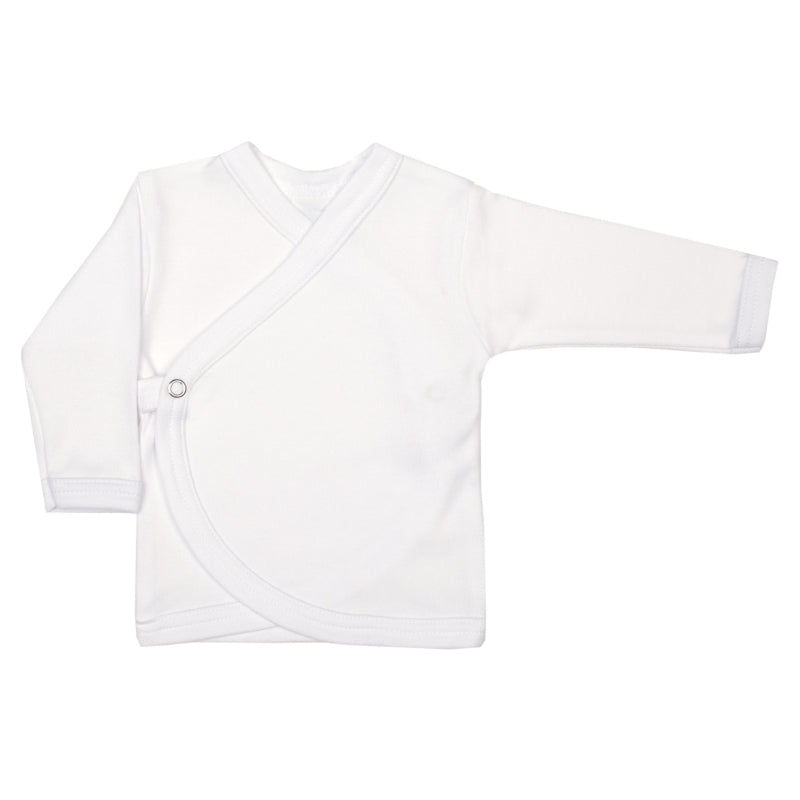 Lilly Bean Newborn Side Snap Top - White