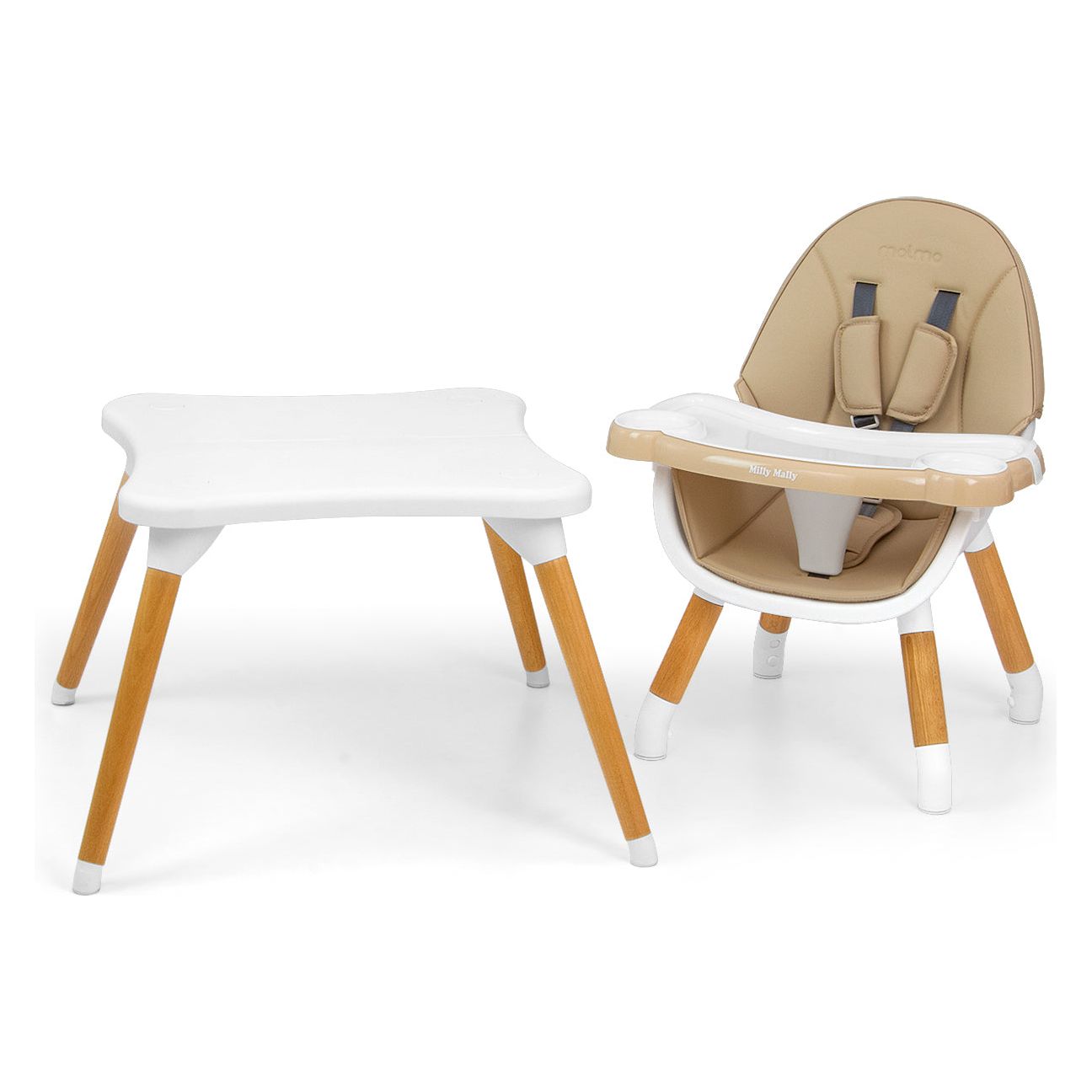 Milly Mally Malmo Feeding Highchair 2 in 1 - Beige