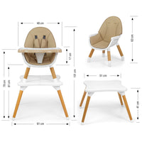 Milly Mally Malmo Feeding Highchair 2 in 1 - 2 Colours