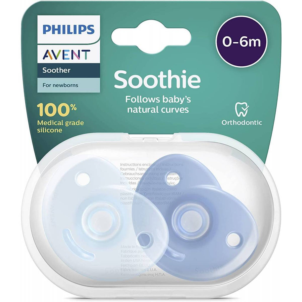 Philips Avent Soothie Sucette Coeur Garçon 0-6 mois+ paquet de 2